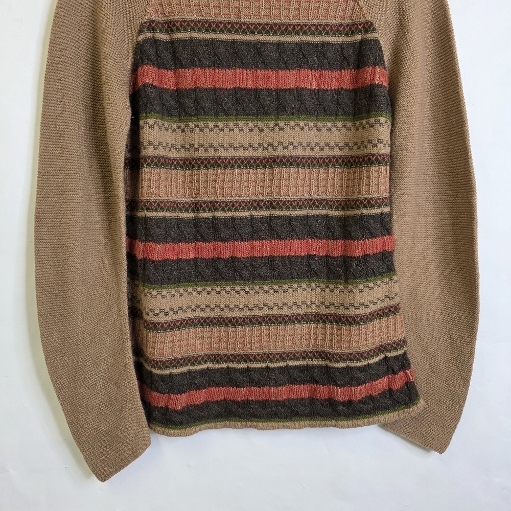 SOL Alpaca USA Baby Alpaca stripe knit mock neck pullover - Picture 4 of 8